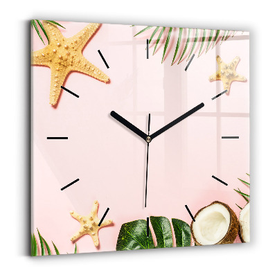 Négyzetes üvegóra 30x30 Nyári hangulat