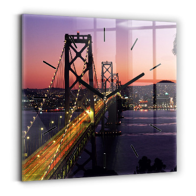 Négyzet alakú üvegóra 30x30 USA naplemente