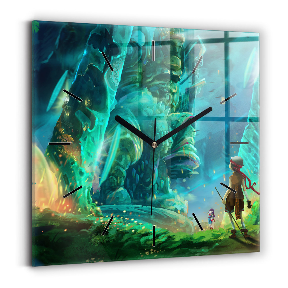 Négyzet alakú üvegóra 30x30 Gyerekek az erdőben