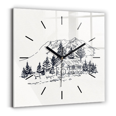 Négyzet alakú üvegóra 30x30 Rajzfilm város