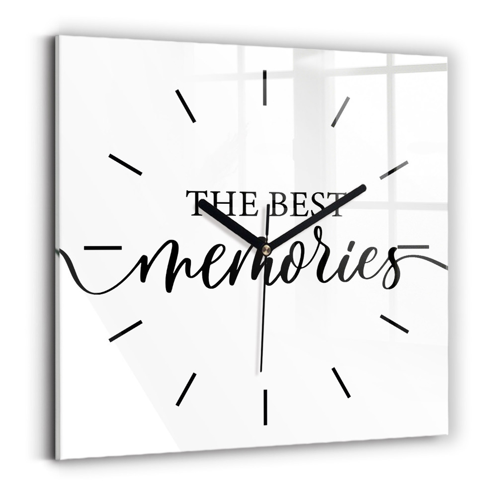 Négyzet alakú üvegóra 30x30 Emlékek felirat