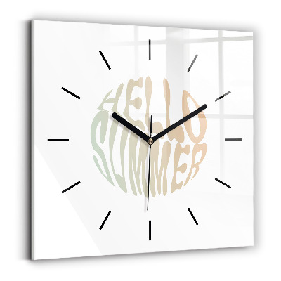Szögletes üvegóra 30x30 Hello nyár!