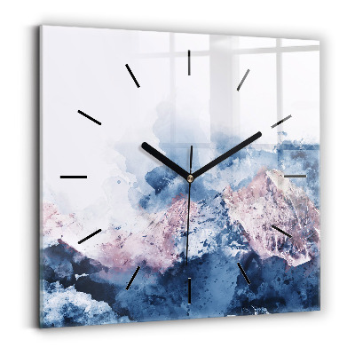 Négyzet alakú üvegóra 30x30 Absztrakt hegyláncok