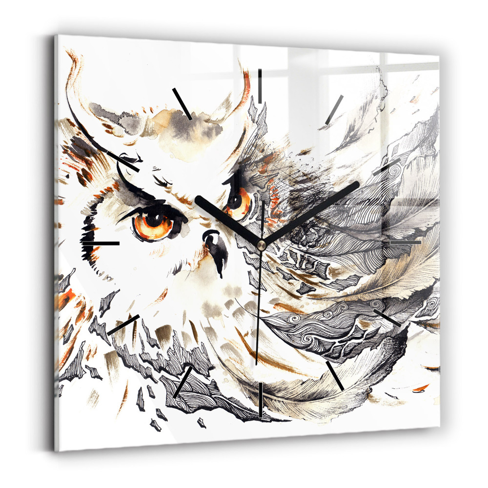 Négyzet alakú üvegóra 30x30 Bagoly a bölcsesség szimbóluma