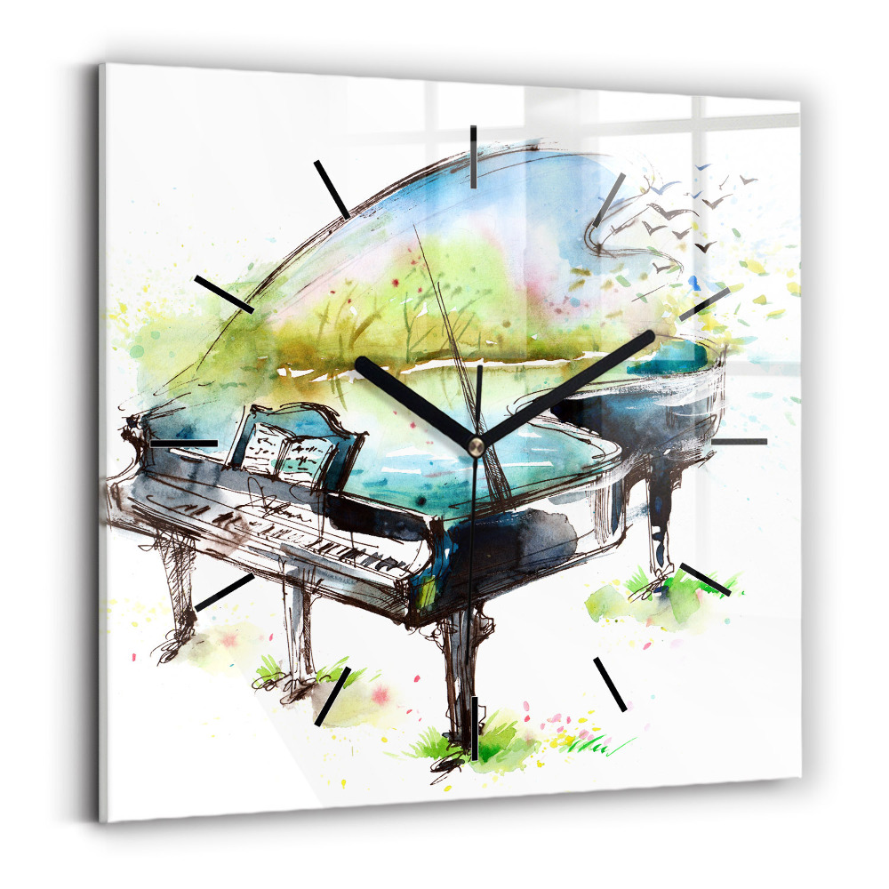 Négyzet alakú üvegóra 30x30 Illusztráció a 4 évszakról