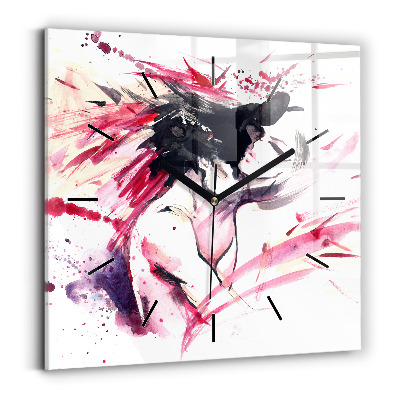 Négyzetes üvegóra 30x30 Szerelmesek absztrakció