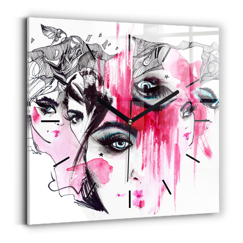 Négyzet alakú üvegóra 30x30 Az absztrakció sok arca