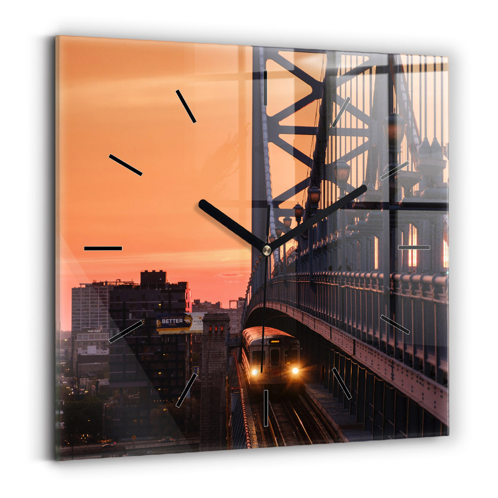 Szögletes üvegóra 30x30 Benjamin Franklin híd