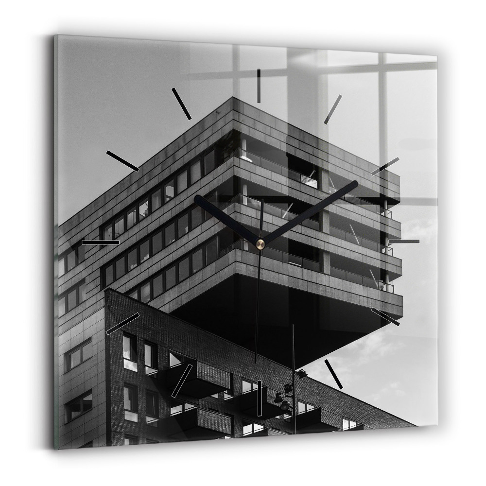 Négyzet alakú üvegóra 30x30 Építészet Amszterdamban