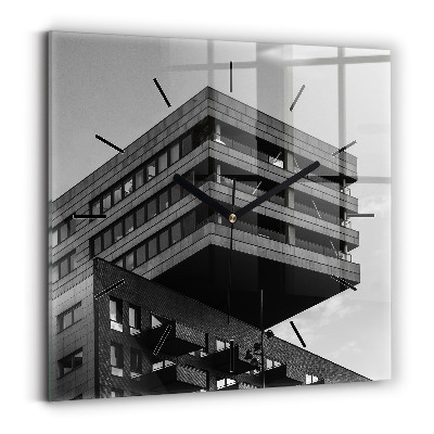 Négyzet alakú üvegóra 30x30 Építészet Amszterdamban