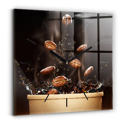 Szögletes üvegóra 30x30 Forró kávé