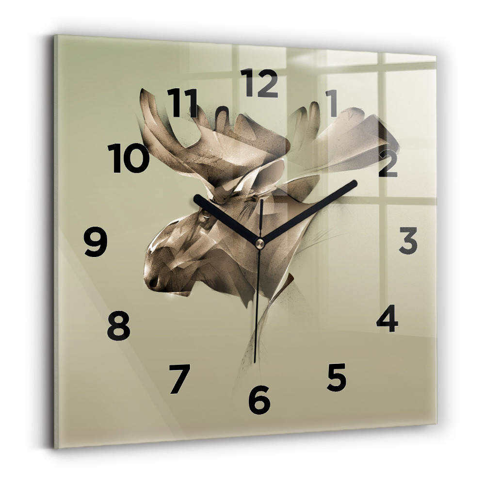 Szögletes üvegóra 30x30 Grafikus jávorszarvas