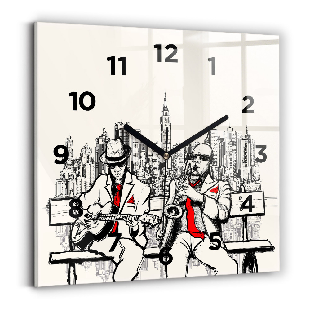 Négyzetes üvegóra 30x30 Jazz New Yorkban