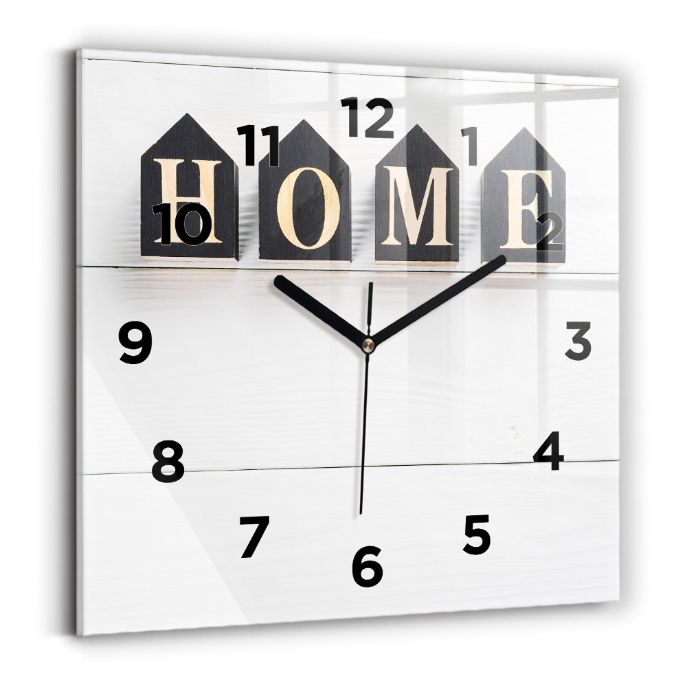 Négyzetes üvegóra 30x30 Ház felirat