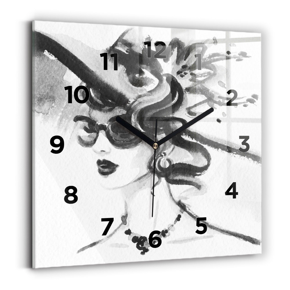 Szögletes üvegóra 30x30 Divatos nő