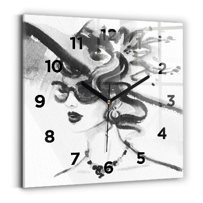 Szögletes üvegóra 30x30 Divatos nő