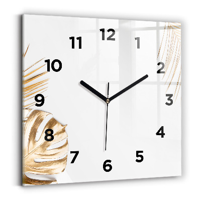 Szögletes üvegóra 30x30 Trópusi levelek