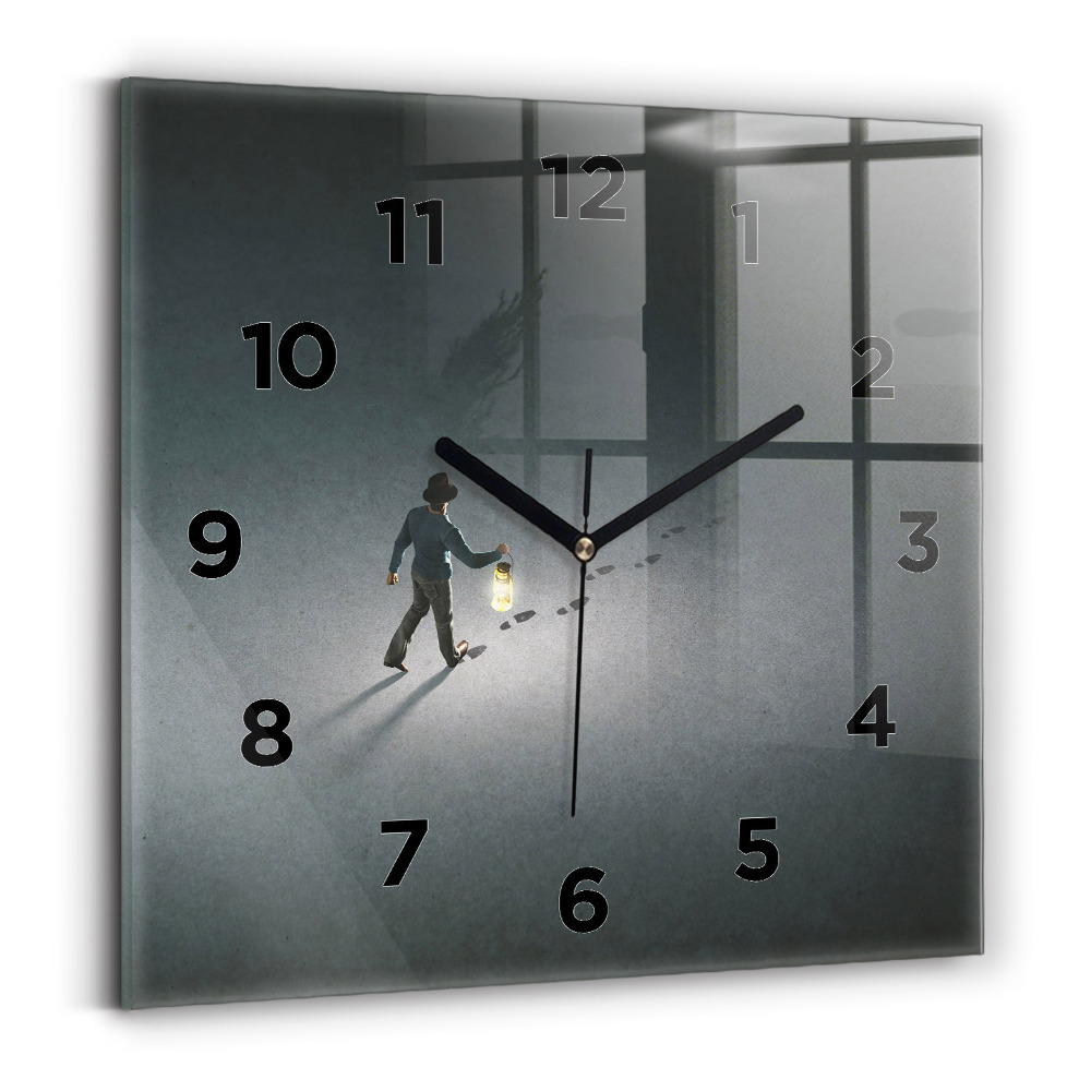 Négyzet alakú üvegóra 30x30 Egy vándor a sötétben