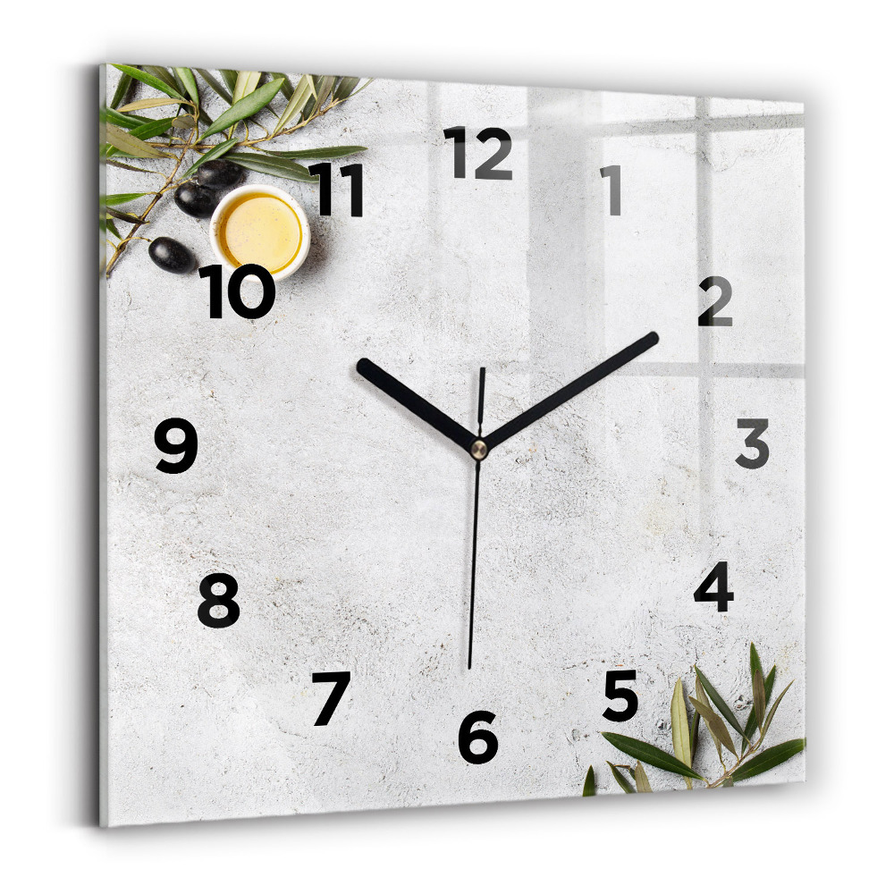 Szögletes fali üvegóra 30x30 Minimalista olajbogyó