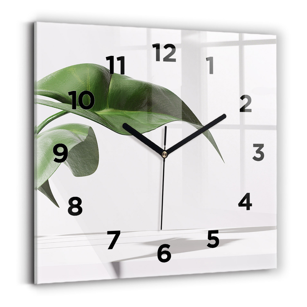 Négyzetes üvegóra 30x30 Absztrakt levelek