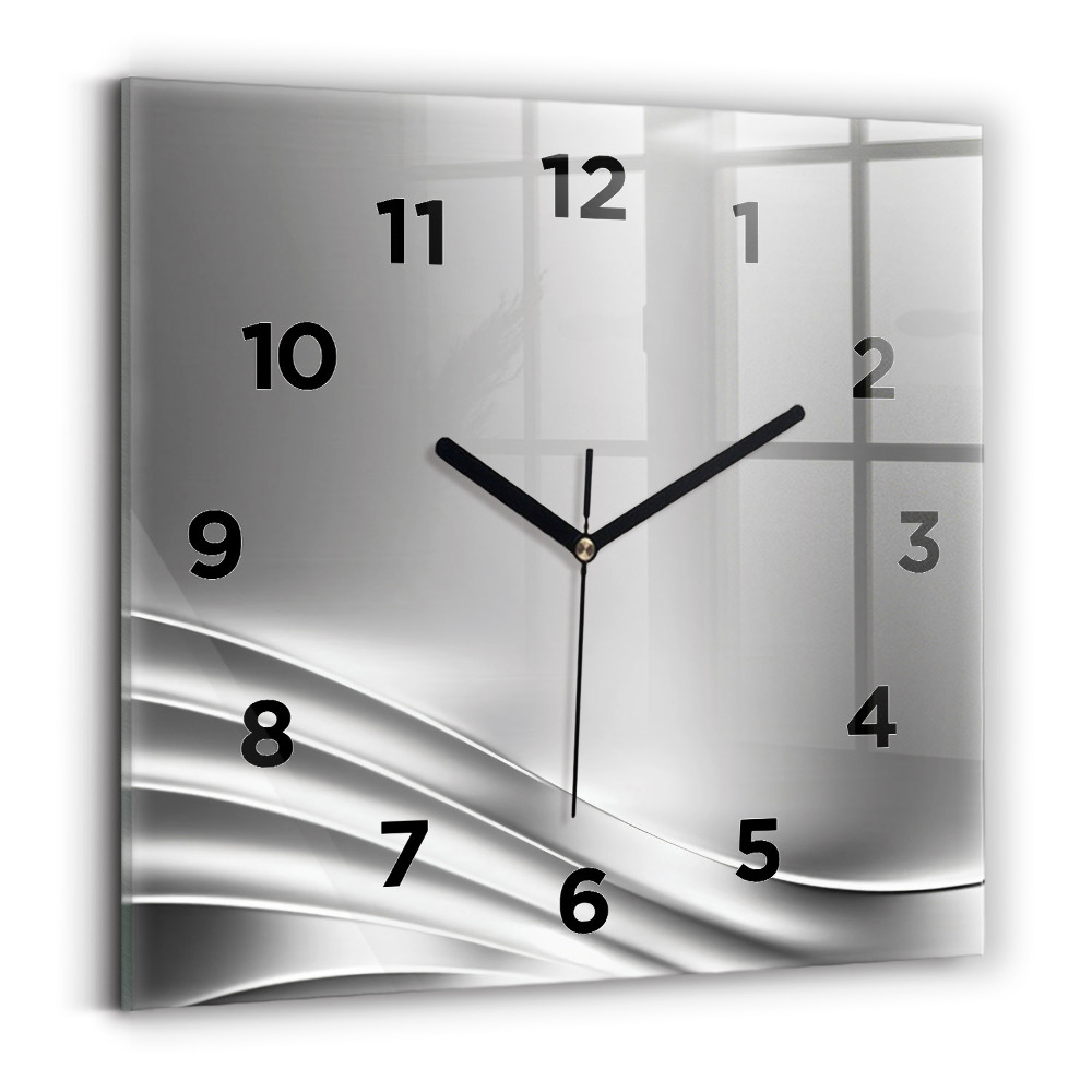 Szögletes fali üvegóra 30x30 Ezüst absztrakció