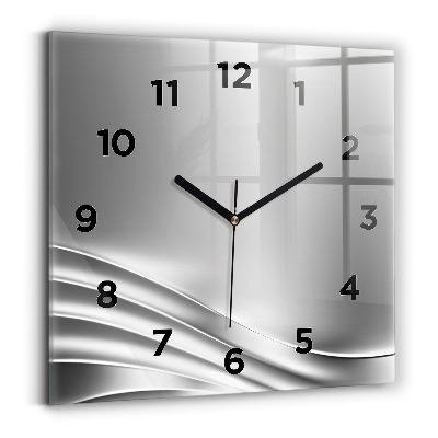 Szögletes fali üvegóra 30x30 Ezüst absztrakció