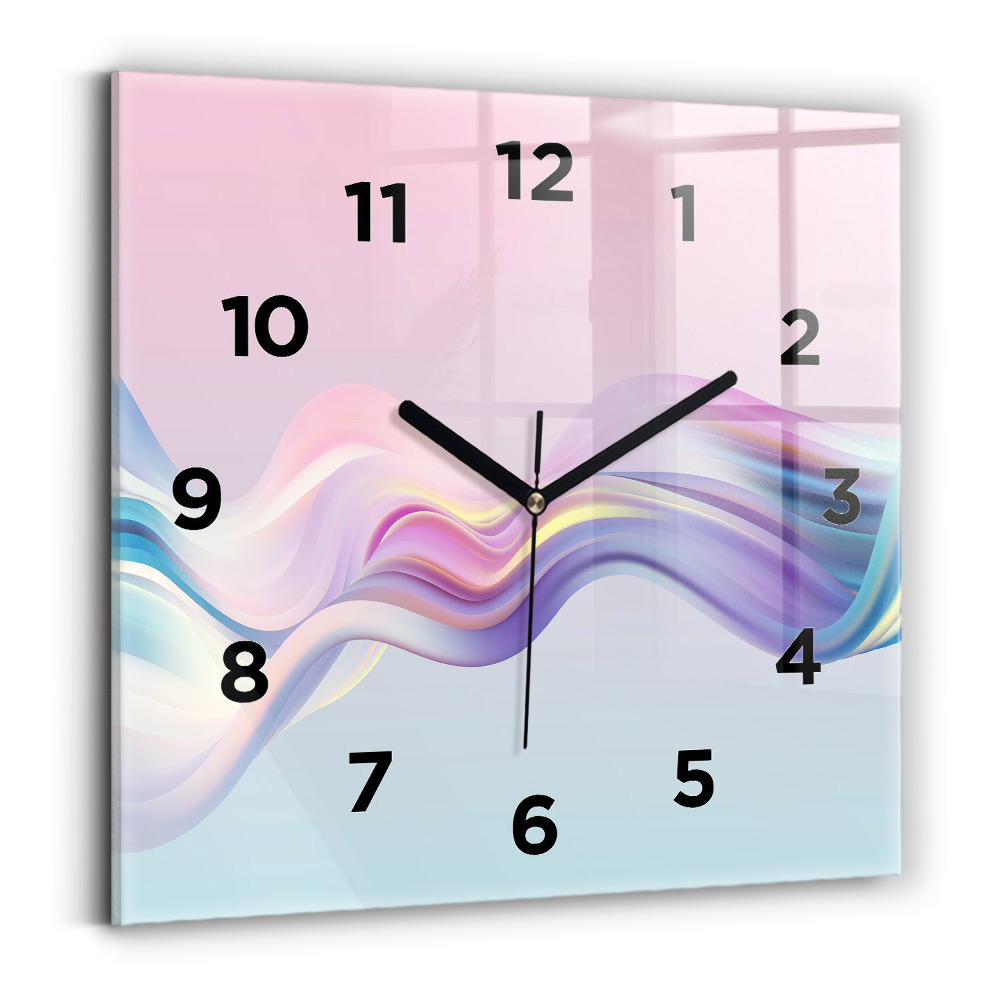 Négyzet alakú üvegóra 30x30 Pasztell hullám absztrakció