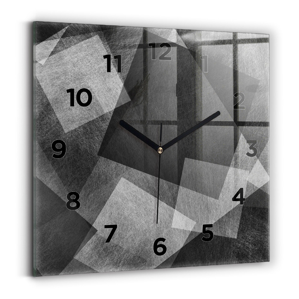 Négyzet alakú üvegóra 30x30 Geometriai absztrakció