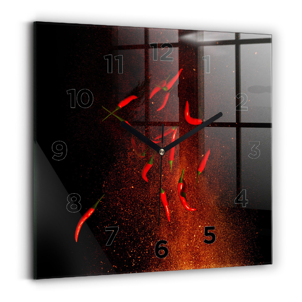 Szögletes üvegóra 30x30 Chili paprika