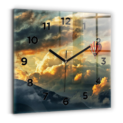 Négyzetes üvegóra 30x30 Léggömb repülés a felhőkben