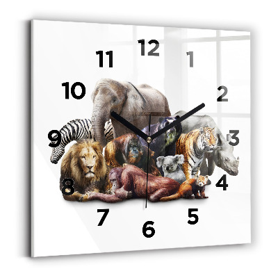 Szögletes üvegóra 30x30 Vadállatok