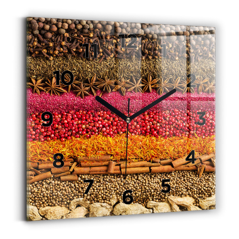 Szögletes üvegóra 30x30 Fűszerek sorai