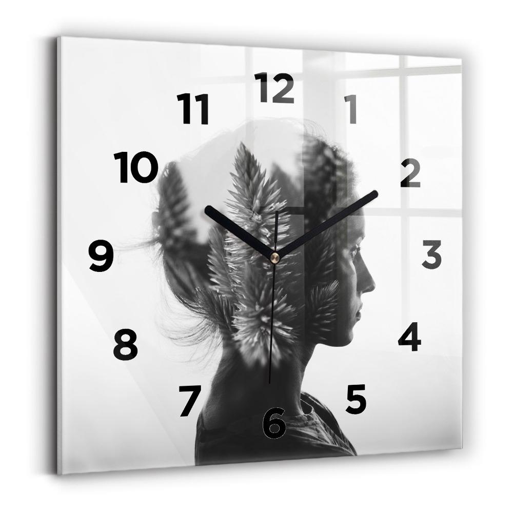 Szögletes üvegóra 30x30 Egy nő portréja