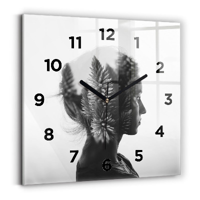 Szögletes üvegóra 30x30 Egy nő portréja