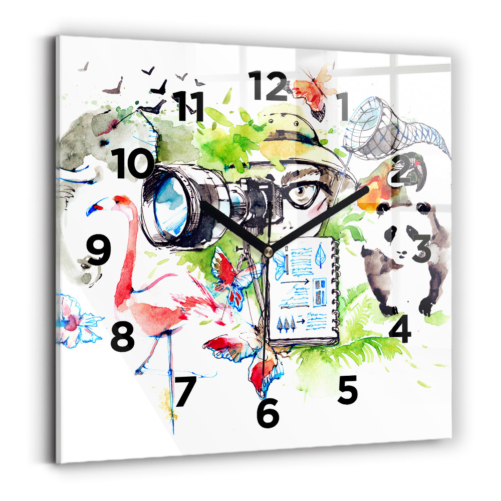 Négyzetes üvegóra 30x30 Zoológus