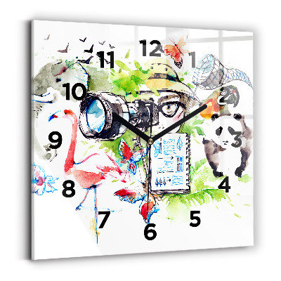 Négyzetes üvegóra 30x30 Zoológus