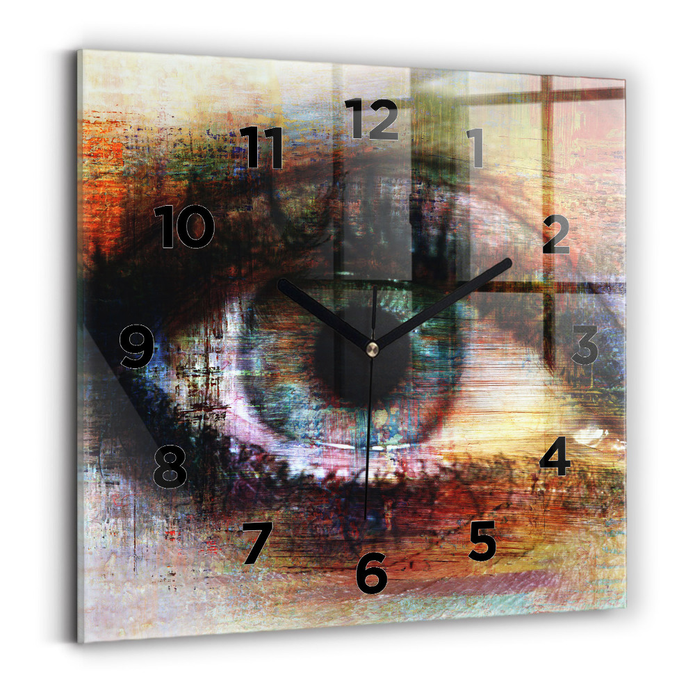 Szögletes fali üvegóra 30x30 Street Art Eye