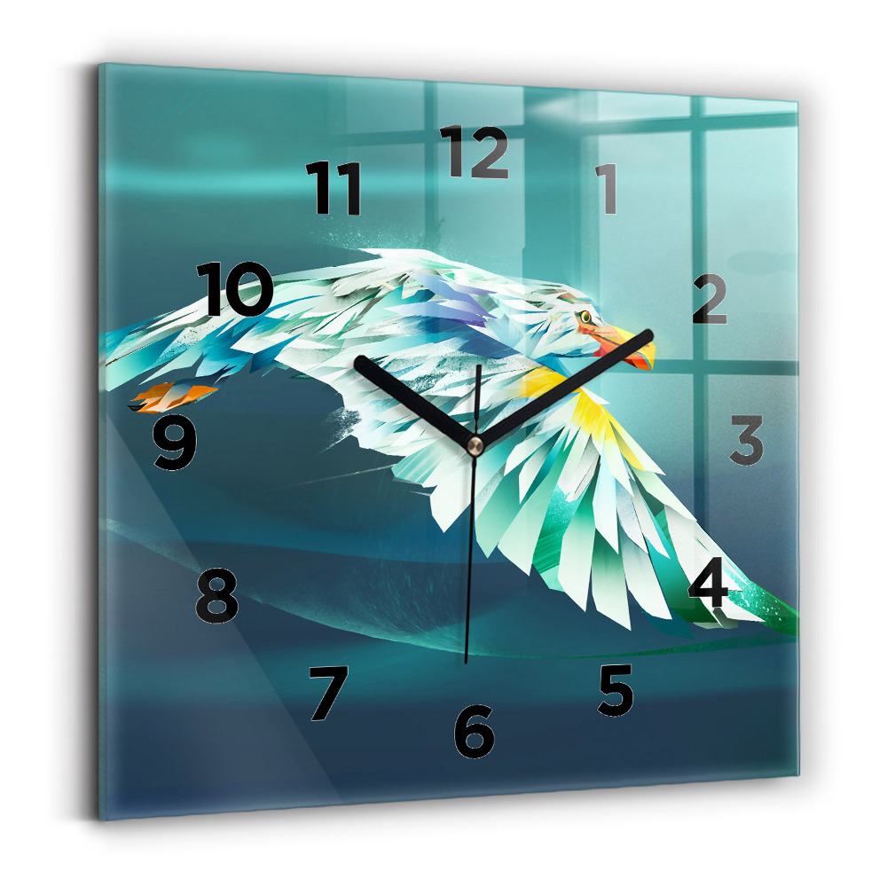 Négyzetes üvegóra 30x30 Egy repülő sas képe