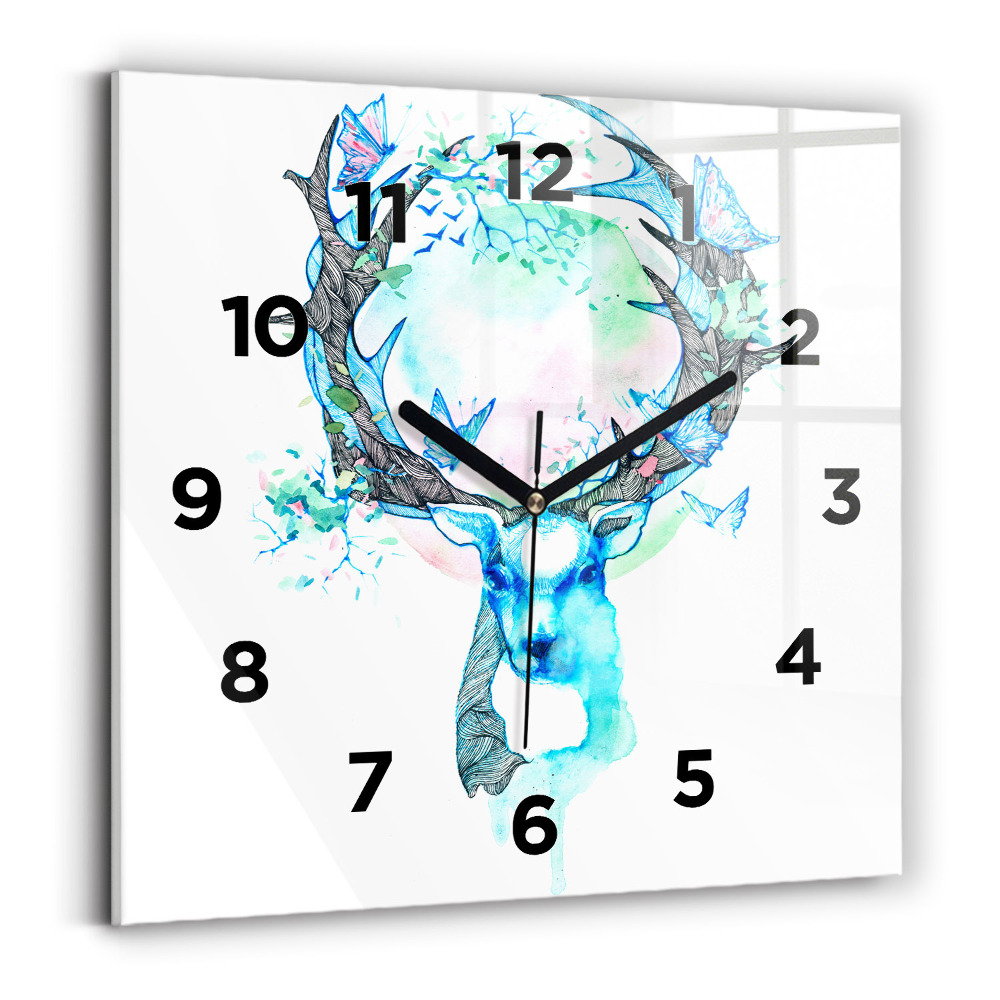 Szögletes fali üvegóra 30x30 Szarvas illusztráció