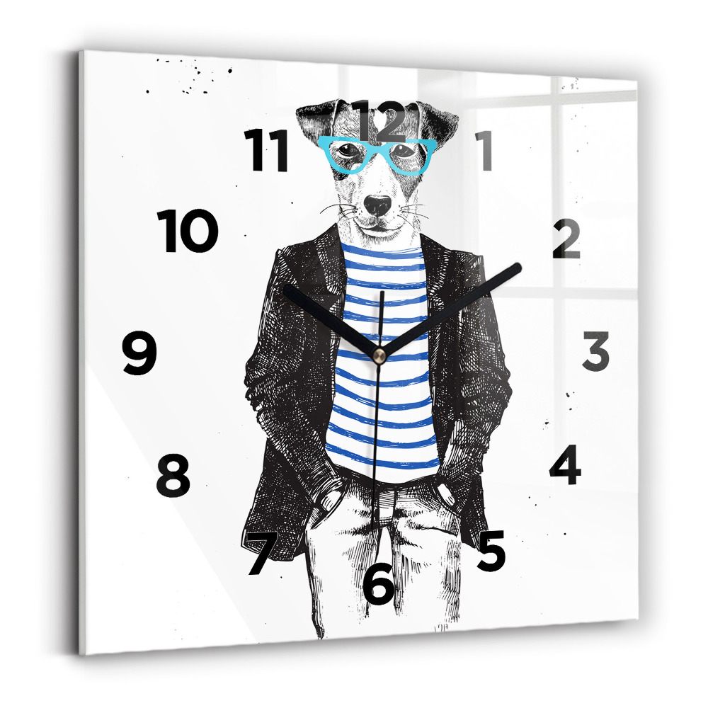 Szögletes üvegóra 30x30 Kutya az emberi testben
