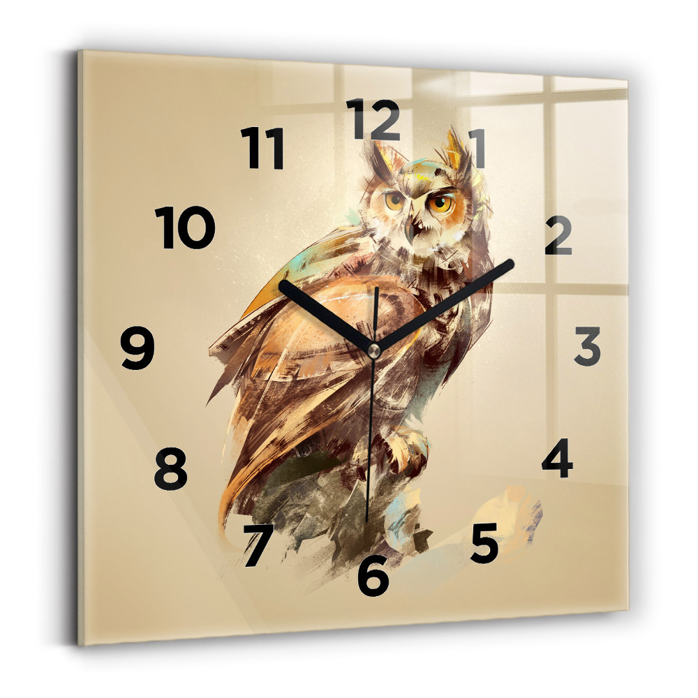 Négyzet alakú üvegóra 30x30 Bagoly - a bölcsesség jele