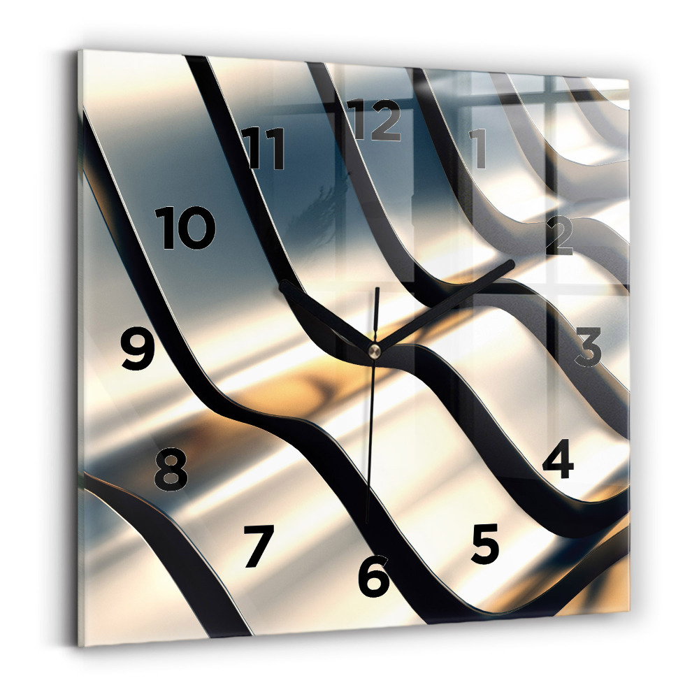 Szögletes fali üvegóra 30x30 Ezüst mintás