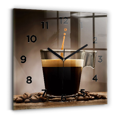 Szögletes üvegóra 30x30 csésze kávé