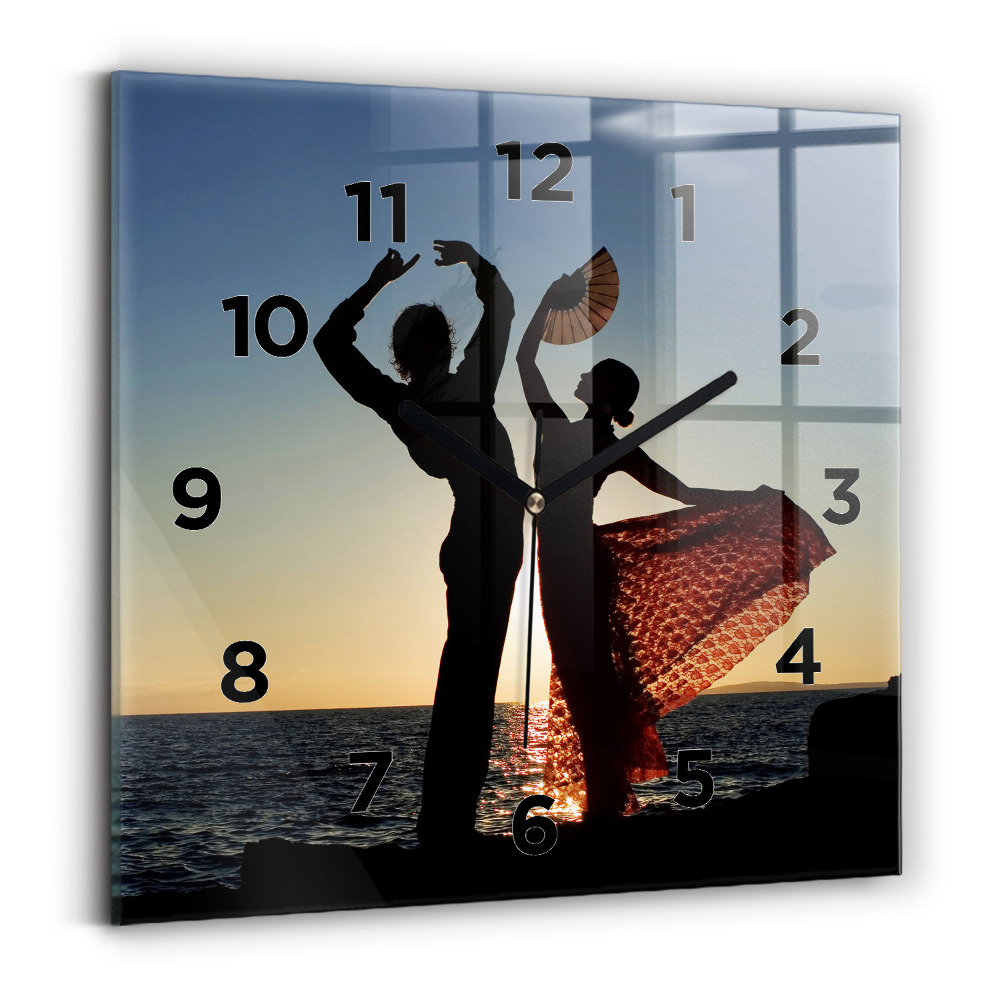 Négyzet alakú üvegóra 30x30 Spanyol tánc a tengeren