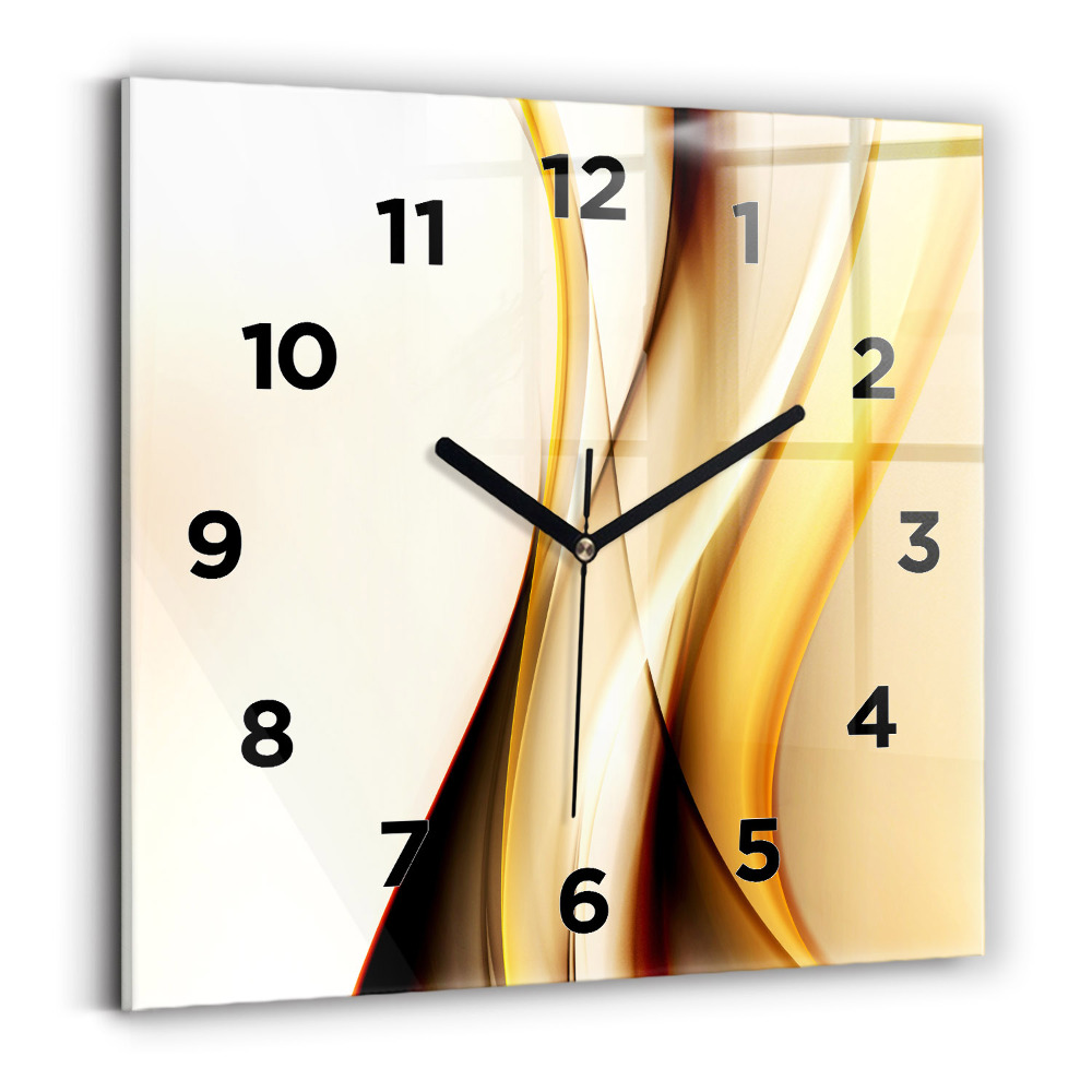 Négyzet alakú üvegóra 30x30 Hullám absztrakció