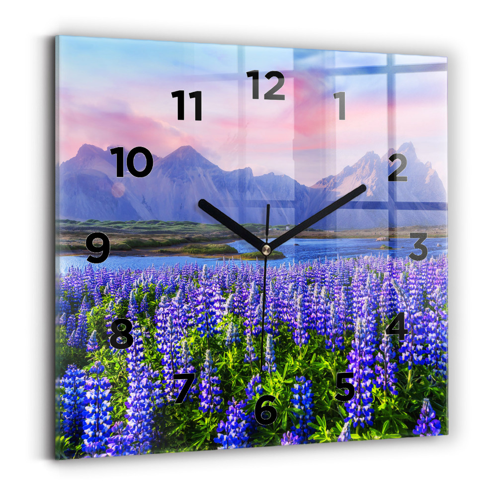 Négyzet alakú üvegóra 30x30 Kilátás a hegyekre Izlandon