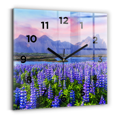 Négyzet alakú üvegóra 30x30 Kilátás a hegyekre Izlandon