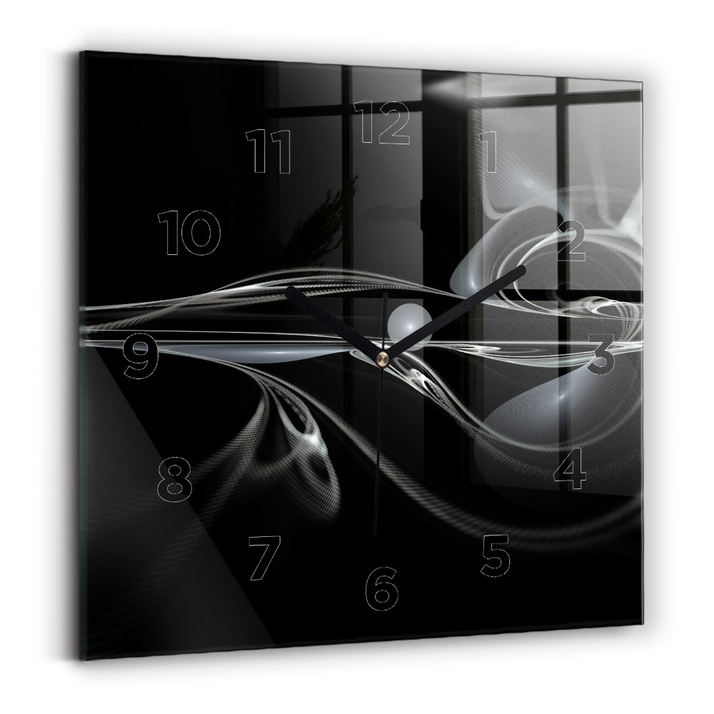 Szögletes fali üvegóra 30x30 Absztrakt füst