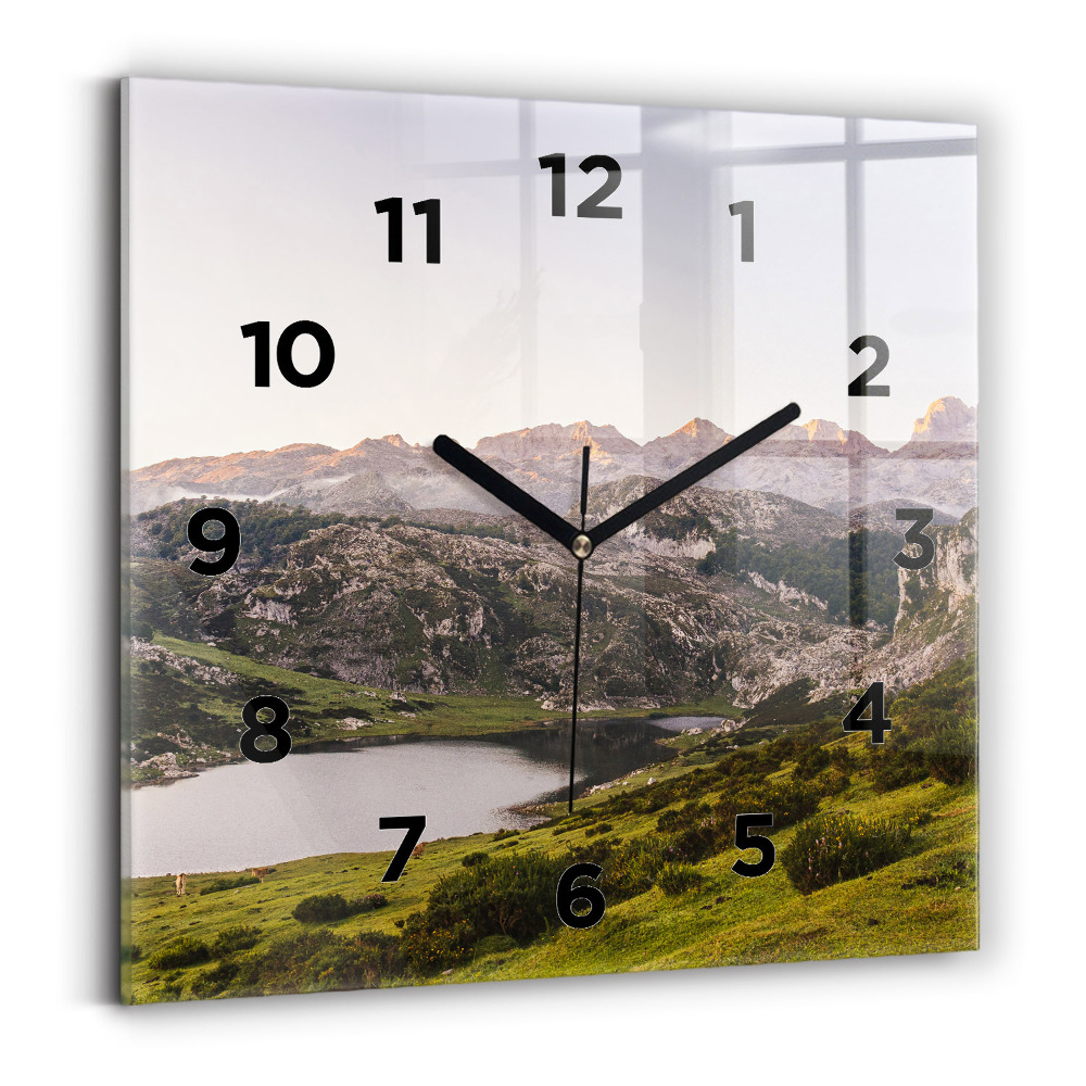 Négyzet alakú üvegóra 30x30 A tó és a Pireneusok hegyei
