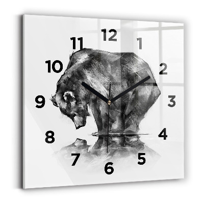 Négyzetes üvegóra 30x30 Rajzfilm medve